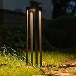 The Crafted Gesture Modern Grey Rectangular Cage Bollard Light Outdoor Garden Pathway & Driveway Lamp|IP65 Waterproof-Warm White|600mm-image-70