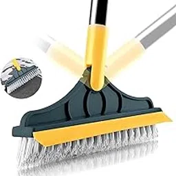 MAHNTMART Toilet Cleaning Brush with Wiper Tiles Cleaning Bathroom Brushs Floor Scrub Brush with Long Handle 120° Rotate Home Kitchen Bathroom Toilet Cleaning Brush (2 in 1 Brush)-image-69