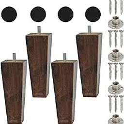 Lakdi Baaz | Wooden Square Sofa Leg and Furniture Leg Walnut 6 Inch image 1