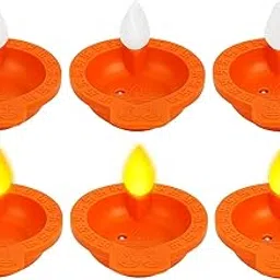 Water Sensor LED Diya for Diwali | Flameless Battery Operated Smart Diyas | Set of 12 Traditional Brown Plastic Diyas | Auto Lights with Water | Safe Smokeless Home Decoration Festival Lights-picture-19