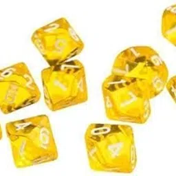UJEAVETTE 3xD10 Ten Sided Gem Dice for RPG Games 10Pcs Dice Yellow-image-75