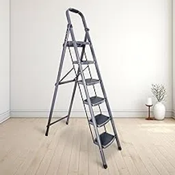 iBELL 6 Step Ladder for Home – Foldable Heavy Duty Steel Ladder with 150 kg Capacity, Wide Anti-Skid Steps, Safety Lock, Max Height 183 cm (6 ft), 5 Year Manufacturing Warranty,T006E-picture-18