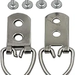 DGOL 40 Packs 2 Holes Heavy Duty D Ring Hook Picture Hanger Strong Photo Frame Hanging Clasp Screw-picture-16