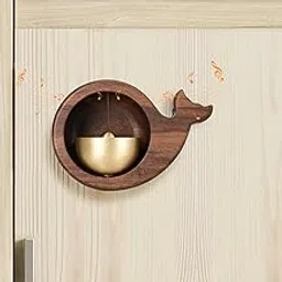HASTHIP® Wooden Shopkeepers Bell for Door Opening, Decorative Hanging Doorbell for Business Store When Entering, Antique Door Bell Chime for Home Refrigerator, Porch, Creative Crafts Gift (Whale)-picture-21