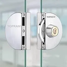 YOPRAM Stainless Steel Glass to Glass Door Lock - No Drilling | Commercial Durable Lock for 10mm -12mm Glass Door Lock | Anti Theft System - Double Door Central Lock | with 3 Keys(Heavy)-picture-12