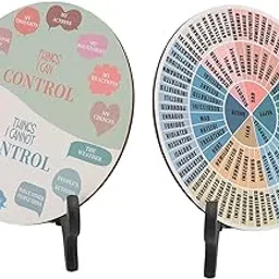 Quiet Emotion Wheel Decor, Bright Colours, Multifunctional, Pack of 2, Clear Print, Wooden Feeling Wheel, Robust and Reliable for Bedroom, Office, Room (1)-picture-11
