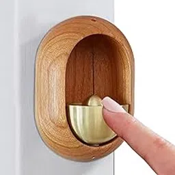 Citaaz Golden Decorative Shopkeepers Bell for Door Opening - Magnetic Wood Doorbell with Brass Bell, Ideal Entrance Hanging Chime, Store, Shop Decoration. (C)-image-49