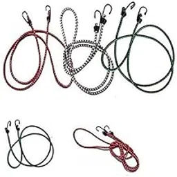 ABB Ropes & Niwars Elastic Rope Bungee Cord Stretch Tie for Hanging Clothes on Trips Carrying Bags on Bikes Camping Hiking Outdoor Activities Home Use Packaging and Daily Utility Needs - Pack of 12-image-3