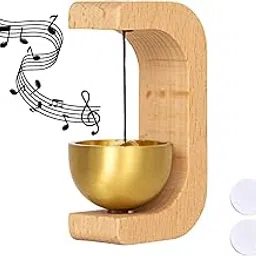 VRB Dec 1 Pcs Door Bell Magnetic Shopkeeper’s Bell – Wood & Brass Door Chime for Shop,Restaurant,Refrigerator & Home,Dopamine Door Bell, Self-Adhesive Magnetic Doorbell. (1 Pcs Standard Design)-picture-15