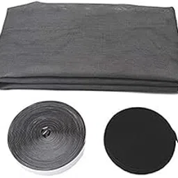 Store2508 Heavy Quality 120 GSM PVC Coated FIBREGLASS Window Insect Mosquito Mesh Net Screen with Hook & Loop Tape for Installation (Grey, 150 x 220 Cm)-picture-17