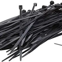 Rpi shop - 8” Inch (200 L x 4.8W) Cable Ties UV resistant Nylon Zip Wire Organizer Self Locking Tie Black - 200 PCS-image-1