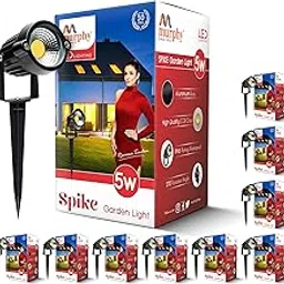 Murphy 5W Heavy-Duty LED Spike Focus Light - IP65 Water Resistant, Adjustable 180°, Aluminium Material, Outdoor Garden Lights (Warm White), Pack of 10-image-41