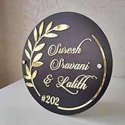 LET'S DIY Personalized Name Plate for Home Entrance – water-resistant Custom Acrylic Door Plate with Engraved Name & Stylish Design-image-50