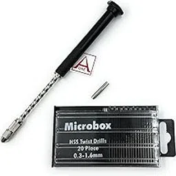 Aone Archimedes Micro PCB Hand Spiral Drill 7" with Collet & 20pcs HSS Twist Mini Drilling Set for Jewellery Making, Engineering Projects, Hobby Craft & DIY Enthusiasts-picture-13