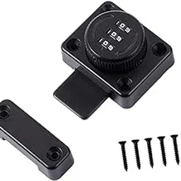 FABLOFT Password Rotary Hasp Lock Gate Door Latch Locks for Protecting Private Space Black-picture-14