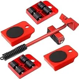 Heavy Furniture Lifter Mover Tool Set - Transport Lifter Heavy Stuffs, Easy & Safe Shifting Slider Tool Furniture Lifting Moving Tool with Wheel Pads & Jack for Fridge, Sofa, Almirah, Adjust Space-image-81