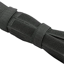 SYGA 30 Pcs Reusable Cable Tie Straps Fastener Wire Self-adhesive Hook Loop Cable Organizer 180mm X 20mm (Black) image 1