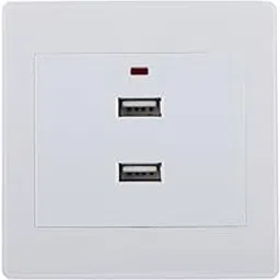 MERISHOPP White 2.1A Dual USB Ports Wall Socket Charger Electrical Panel Power Outlet|Home & Garden-image-51