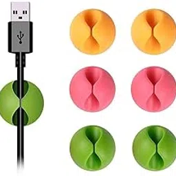 Cable Clips Cable Holder Multipurpose Cord Management for Home Non-Toxic Rubber Material Self-Adhesive Desk Cord Clips Durable Cord Organizer Cord Holder for Office (Multi Colors)(6 PCS)-image-48