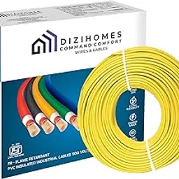 PVC Insulated Copper Electrical Wire Cable 1.5sq.mm, 90m | Heat & Fire Resistant, Anti-Rodent, Lead-Free, Energy Efficient, Low Smoke & Flexible Cable For Home & Industrial Use | Yellow-picture-13