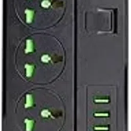 KMJSA Extension Board, 1.8 Meter Cable Power Strip with Fast PD/Type C Port,2, 3000W 13A Extension Cord with 4 Universal Socket, USB Fast Charging Ports, 4-Pin Surge Protection for Home Office Black-image-16