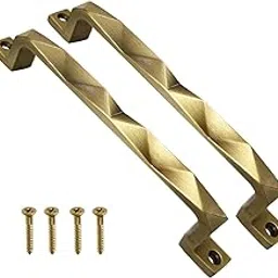 VOLO Chrome Finish Door and Window Handle for Home & Kitchen Doors/Cabinet/Window Handles - Mosaic Type (Model: Run 62) (Pack of 2 Pcs, Antique Brass, 155mm (6"))-image-1