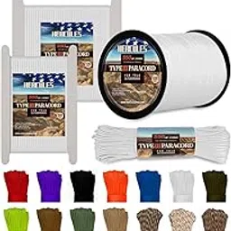 HERCULES Type III Paracord 550 Paracord Rope Parachute Cord, 50' White Paracord for Survival Paracord, Survival Cord-image-35