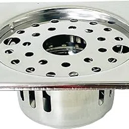 SBD Stainless Steel Square Floor Drainer with Hole | Floor Drainer for Bathroom 5 Inches with Hole| Anti Cockroach with Hole | Bathroom Floor Jali | Floor Trap Jali | Bathroom Drain Jali with Hole-picture-16