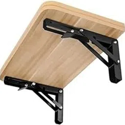 Riipoo Folding Shelf Brackets 10 inch, Heavy Duty Triangle Shelf Bracket Support, Microwave Brackets Hardware Wall Mounted image 1