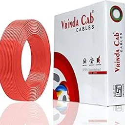VRINDACAB Multi-Strand Copper Flame Retardant House Wire (2.5mm Gauge) | PVC Insulated Pure Copper Wire | Electric Wire Cable for Industrial and Domestic Connections (Red, 90 meter)-picture-28