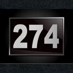 Number Plate 274 Room, Door No,Rack Numbers Warehouse, Black Acrylic Background with Silver Letter with PVC Waterproof Sticker | Wall Stickers image 1