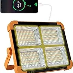 GVV Solar LED Flood Light, 100W, 16500 mAh Rechargeable, Waterproof Outdoor Light for Farms, Garage, Camping-image-37