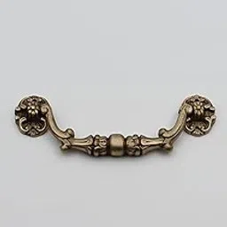 ABVIN Vintage Brass Drop Pull Handle Satin Brass pulls Drawer Handles - Imperfect - 1 Pcs-picture-25