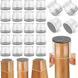 vysane Chair Leg Floor Protectors, Silicone Felt Furniture Leg Pads Caps Covers for Hardwood Floors (24 Pcs | Clear) (Medium(Fit 1.3"-2"))-picture-19