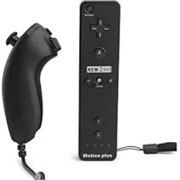 Generic 2-in-1 OEM Packed Built-in MotionPlus Remote Controller and Nunchuk with Silicone case+Hand strap For Nintendo Wii/Wii U-image-77
