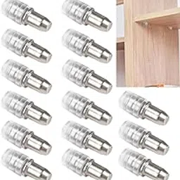 DEEGAAMART Shelf Support Pegs,Shelf Holder Replacement Peg, 5mm Cabinet Shelf Pins, L Shaped Shelf Pins, Metal Adjustable Shelving Pegs, Straight Support Pins (25 Nos)-image-0
