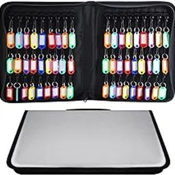 Opastry Zippered Key Case, Portable Key Organizer with Handle, Waterproof & Fireproof Key Binder with 54 Hooks and Tags, Key Box Organizer for Estate Sales, Hotel Executives, Landlord (silvery)-image-53