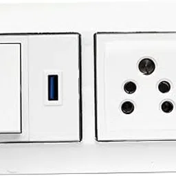 KRIJAS 1 Socket with 1 Switch and USB Port Shockproof and Fast Charging Modular Electric Switch Board with USB Charging Port for Home, Office, and Commercial Use Wall Mounted Switch Board with Wiring-picture-24