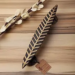 Two Moustaches Leaf Design 12 Inches Brass Door Handle, Handles For Main Door, Standard, Multicolour, Pack Of 1 - Brass, Pull Handle-picture-26