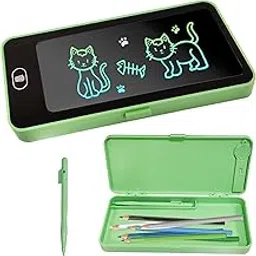 KOSHIYA Writing Tablet Pencil Case for Kids – 2 in 1 LCD Digital Slate for Kids, E-Note Pad, Pencil Box for, Doodle Writing Board for School Going, Educational Toys -Multicolor image 1