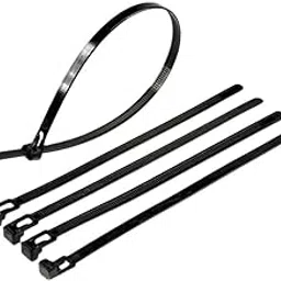 Rely®⇒VP INDUSTRIES (Pcs-50) Reusable Nylon Cable Ties Length-300 x 4.8 mm | 12" inch Black Releasable Zip Tie Adjustable Nylon UV resistant, Zip Ties, Industrial Grade, Extra Grip Extra Grip-picture-22