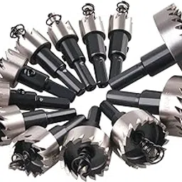 Up to Date Products & Tools 12 PCS HSS Drill Bit 12-55mm Hole Saw Set Carbide Tipped Wood Metal Core Drill Bit Hole Saw Cutter Kit Hand Tool, Hex-picture-10