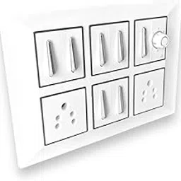 A1 LED 12M White Modular Switch Plate with 7 Silver 10A Switches, 2 Universal Sockets & 1 Regulator – Premium Design-image-53