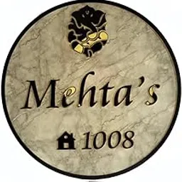 DecorArtisans Italian Marble Acrylic 3D Round Name Plate | Personalized Door & House Name Sign with Engraved Design, Waterproof Outdoor Wall & Gate Plaque Vinyl-image-15