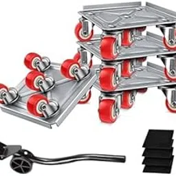 RABADIYA CREATION 5-Wheel Furniture Lifter Mover Set | 600kg Heavy Duty Roller Tools with Locking Casters & Pry Bar | for Sofa, Fridge, Washing Machine on Wood & Tile Floors-image-26