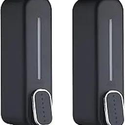 EVGREF Plastic Liquid Soap Dispenser 350 Ml (Black) (Set Of 2)-image-1