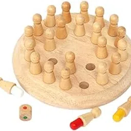 ATORSE Toy Classic Wooden Color Memory Chess Puzzle Intelligence Game Kids Toy Gift-Toys & Hobbies-Games-Chess-Contemporary Chess-image-22