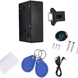 RABADIYA CREATION Smart Invisible Door Lock, Electronic RFID Cabinet Lock with 2 Cards, No-Drilling Installation, Auto-Locking for Drawer, Wardrobe, Furniture Security-image-4