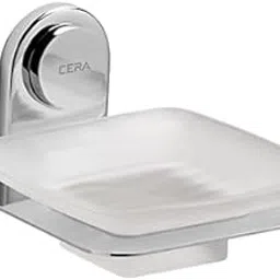 Cera Ormond Soap Dish Glass | Bath Accessories | Wall Mount | Chrome Plating | Space-Saving Design | Durable Construction | F5003116SS-picture-11
