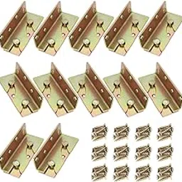12 Sets Bed Rail Fittings No-Mortise Bed Rail Brackets Heavy Duty Bed Frame Hardware Rust Proof Bed Frame Connectors for Headboards, Footboards - 3.4 X 1.4 X 0.6 Inch Height with Screws-picture-24